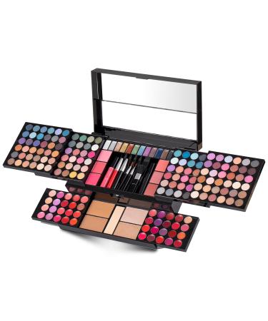 Professional Makeup Kit for Women with Mirror 120 Colors Cosmetic Makeup Gift Set Combination with Eyeshadow Facial Blusher Eyebrow Powder Face Concealer Powder Eyeliner Pencil MU28