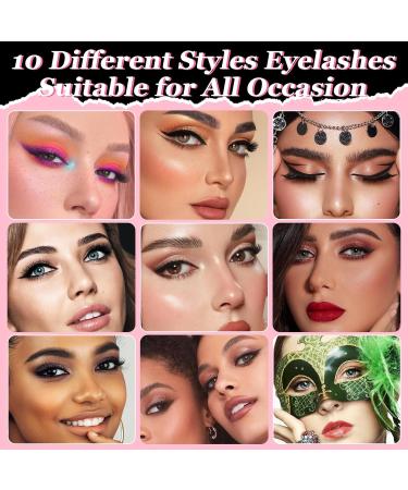 Magnetic Eyelashes & Eyeliner Kit - 3D Natural Look Reusable Easy Wear No Glue 10 Pairs Includes Tweezers - International Shipping Available - Buy Online on GoSupps.com