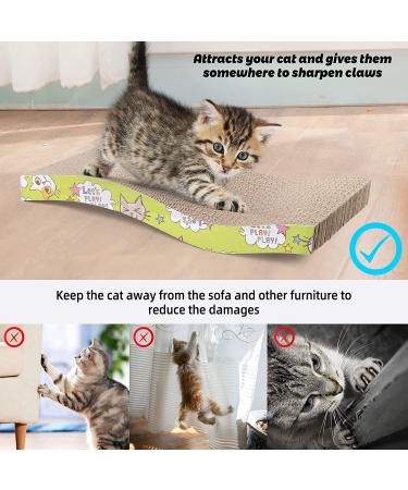 Primepets Cat Scratching Pads with Catnip - Corrugated Cardboard Cat Scratcher for Indoor Cats - Wave Shaped Reversible Board - Furniture Protector - Large - 1 pack - Buy Online on GoSupps.com
