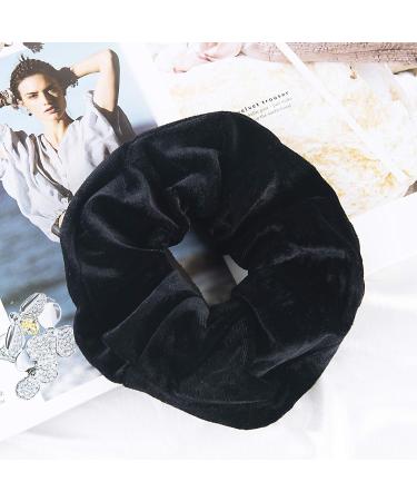 6 Pack Black Velvet Big Hair Scrunchies | Oversized Soft Hair Ties for Women | No Crease Hair Bands | Christmas Gift - Buy Online on GoSupps.com
