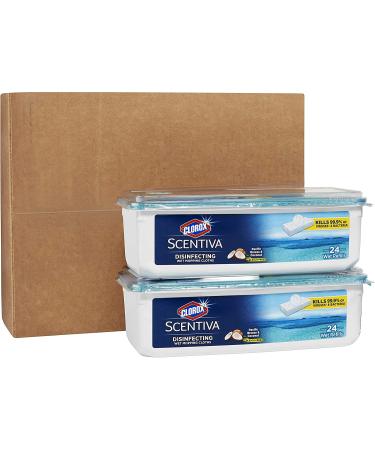Clorox Scentiva Disinfecting Wet Mopping Cloths | Pacific Breeze and Coconut | 24ct Refills - Pack of 2 - Buy Online on GoSupps.com