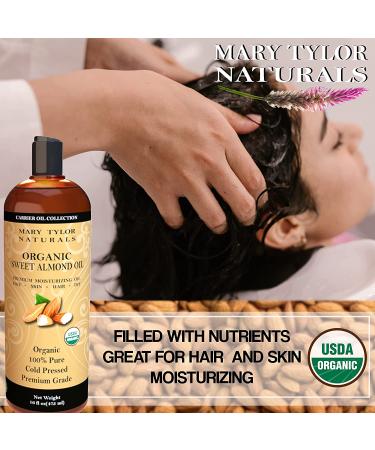 Mary Tylor Naturals Cold Pressed USDA Organic Sweet Almond Oil 16 oz - Premium Grade, 100% Pure - Buy Online on GoSupps.com
