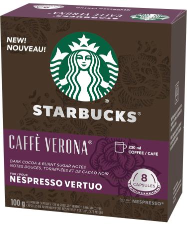 Starbucks by Nespresso Veranda Blend Blonde Roast Coffee Pods Nespresso Vertuo Line Compatible Capsules 8 Coffee Pods & VertuoLine Caffe Verona - 8 Pack Coffee + COFFEE Veranda 1 g (Pack of 1) - Buy Online on GoSupps.com