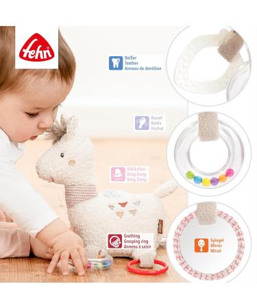 Fehn Activity Toy Lama - Motoric Baby Toy with Fastening Ring | Gripping Elements for Infants & Toddlers | Cuddly Animal Toy for 0+ Months - Buy Online on GoSupps.com