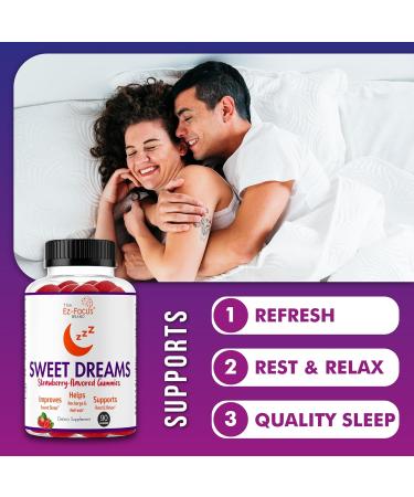 Restful Calm Sleep Gummies for Adults - Vegan Strawberry Sleep Aid | 90 Chewable Gummies | Stress Support & Relaxation - 2 Month Supply - Buy Online on GoSupps.com