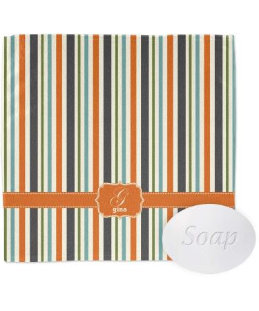 YouCustomizeIt Personalized Orange & Blue Stripes Washcloth