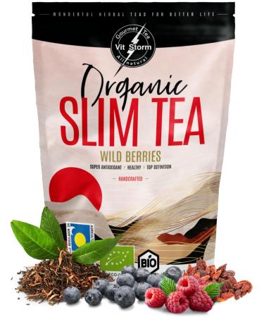 VITSTORM Organic Detox Herbal Tea - VITSTORM - Slim Tea Red Berries - Powerful Draining Anti-Water Retention Infusion - Anti-Cellulite Infusion -
