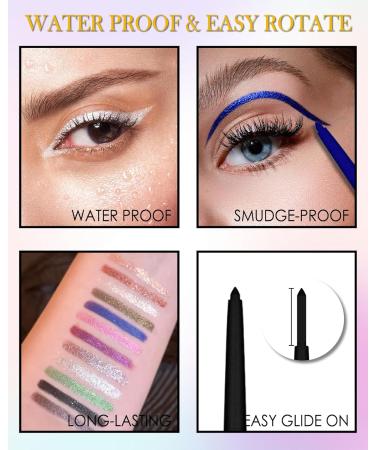  Lestpola Braun Shimmer Eyeliner Gel Eyeliner Super Soft & Smooth Glitter Eyeliner Waterproof Long Lasting with Metallic Finish Easy to Use High Pigmentation Eyeshadow Makeup for - Buy Online on GoSupps.com