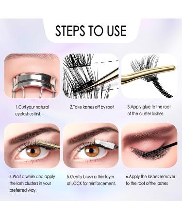 Lash Clusters DIY Eyelash Extension Kit with Bond Seal, Applicators, Individual Lashes & Remover - 10-16mm Cloudy Kit - Buy Online on GoSupps.com
