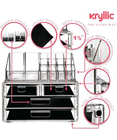 Premium Acrylic Makeup Jewelry Organizer - 16 Compartments & 4 Drawers for Lipsticks Brushes & Cosmetics - Clear Beauty Storage Solution - Buy Online on GoSupps.com