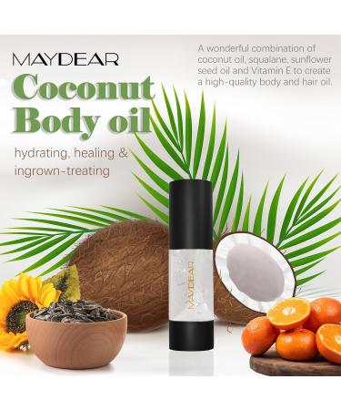 Maydear Coconut Body & Hair Oil | Paraben-Free Moisturizing Made in USA | 30ml for Face Hair Skin & Nails - Cruelty-Free - Buy Online on GoSupps.com