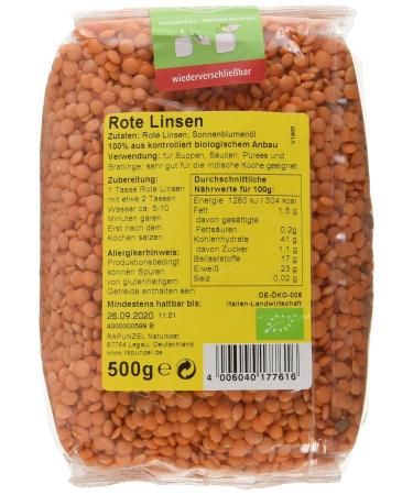 Buy Rapunzel Organic Red Lentils - 500g | Premium Quality International Shipping - Buy Online on GoSupps.com