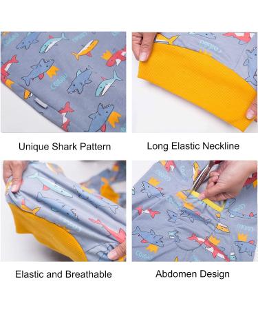 Dog Rehabilitation Suit for Large & Medium Dogs | Soft Long-Sleeved Neuter Shirt | Surgical Recovery One-Piece (3XL Shark) - Buy Online on GoSupps.com