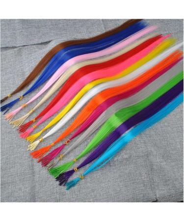 Feather Hair Extension 16 Inch Synthetic Hair Rainbow Natural Hair Extensions Colored Accessories crochet hair extension set (Color : 1 Size : 16inches-10 pieces) 16inches-10 pieces 1 - Buy Online on GoSupps.com