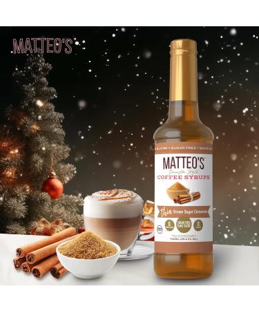Matteo's Barista Style Sugar-Free Coffee Syrup Brown Sugar Cinnamon Flavor Zero Calories and Sugar Keto Friendly Ideal for Lattes Cappuccinos Espresso Americano Indulgent Taste 25.4 Oz 6-Pack 750 ml (Pack of 6) - Buy Online on GoSupps.com