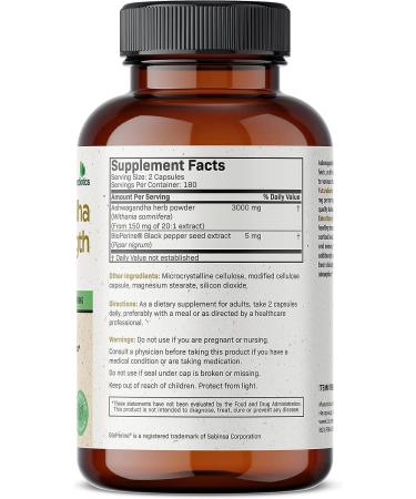 Futurebiotics Ashwagandha Capsules 3000mg - Natural Stress Relief & Mood Support Supplement | 360 Capsules - Buy Online on GoSupps.com