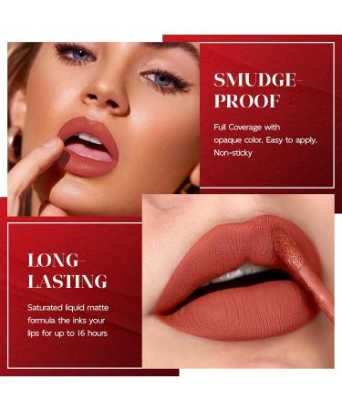 Buy 8 Colors Matte Liquid Lipstick Set - Long-Lasting Smudge Proof & Waterproof Velvet Black Lipstick for Women | Perfect Halloween Makeup Gifts - Buy Online on GoSupps.com