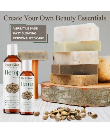 Plant Guru Hemp Seed Oil 32 fl. oz. Cold Pressed 100% Pure & Natural Carrier Oil for Skin Face Body and Hair. Great for DIY Creams Lotions and Lip Balm. - Buy Online on GoSupps.com