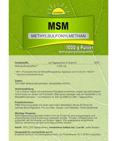 Bonemis Premium MSM Powder 3 kg - 99.95% Pure No Silicon Dioxide No DMSO - High Quality MSM for Joint Support & Wellness - Buy Online on GoSupps.com