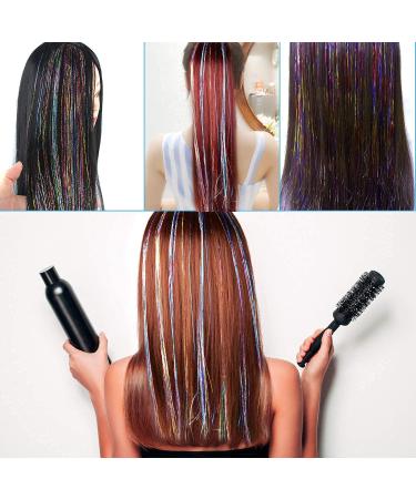 46 Hair Tinsel Kit with Tool - 12 Colors, 3600 Strands - Sparkling Fairy Hair Extensions for Women and Girls - Buy Online on GoSupps.com