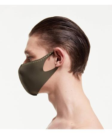 LOOKA Protective Fashion Air Mask - Washable Reusable Comfortable | Long Lemon Logo Khaki (Medium) - International Shipping Available - Buy Online on GoSupps.com