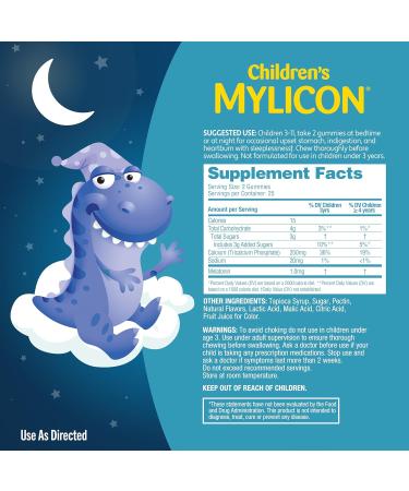 MYLICON Melatonin Gummies + Tummy Relief for Children Ages 3-11 | Helps Relieve Occasional Upset Stomach Indigestion Sleeplessness. Mixed Berry Flavor 50 Count - Buy Online on GoSupps.com