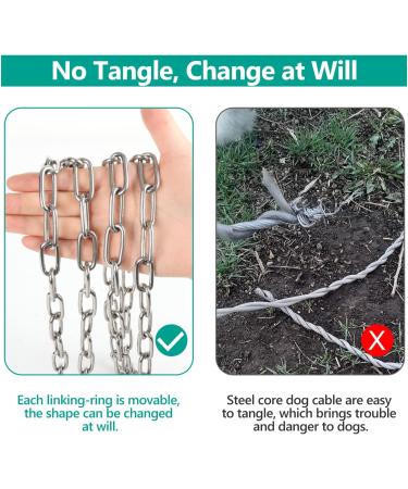 XiaZ Heavy Duty Dog Chains for Outside 30FT Stainless Steel Tie Out Cable with Swivel Hook for Large Medium Dogs Metal Chew Proof Pet Runner Chain Leash Lead for Outdoor Camping Hiking Yard 4MM Silver 4mm 30ft - Buy Online on GoSupps.com