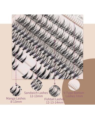 SIMER Individual Lashes 242 Clusters Eyelash Extension Kit for Natural Look - 4 Types, Manga Lashes, 7-13mm - Perfect for Makeup DIY - Buy Online on GoSupps.com