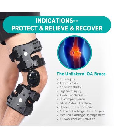 OA Unloader Knee Brace for Osteoarthritis & Joint Pain Relief - Adjustable Support for Arthritis Cartilage Repair & Lateral Degeneration (Gray/Left - Buy Online on GoSupps.com