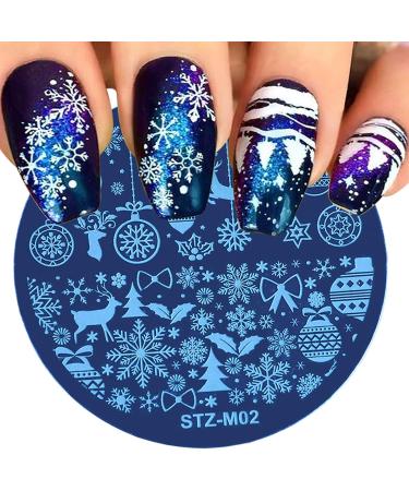 5 x Round Christmas Nail Art Stamping Plates for Women & Girls | Festive Nail Design Tools | International Shipping Available - Buy Online on GoSupps.com