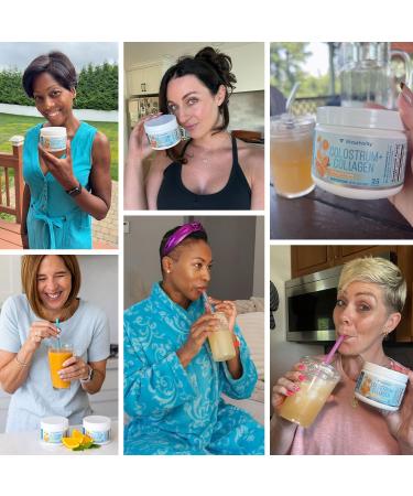 Colostrum Collagen Peptide Protein Powder Hydrolyzed HydroPeach Gut Health Skin & Immune Support | 1g Bovine Colostrum 2g Collagen Peptides 20mg Peach Ceramides Blend Unflavored 25 Servings No Sugar - Buy Online on GoSupps.com