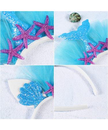 Mermaid Headband with Sequins - Pack of 4 Birthday Party Hair Accessories | Cute Ears Design - Buy Online on GoSupps.com