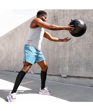 Medical Grade 30-40mmHg Compression Socks for Men & Women - Knee High Support Socks for Running, Hiking - 1-2 Pack (Black, L-XL) - Buy Online on GoSupps.com