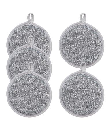 Reusable Kitchen Sponges Wire Dishwashing Rag Soft and Wire Scouring Pad Kitchen Scrubbers 5pcs