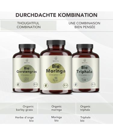 BIONUTRA Moringa bio capsules high dose 4800 mgday residue controlled German production vegan lactose & gluten free without additives 270 pieces x 600 mg 270 x 600 mg capsules - Buy Online on GoSupps.com