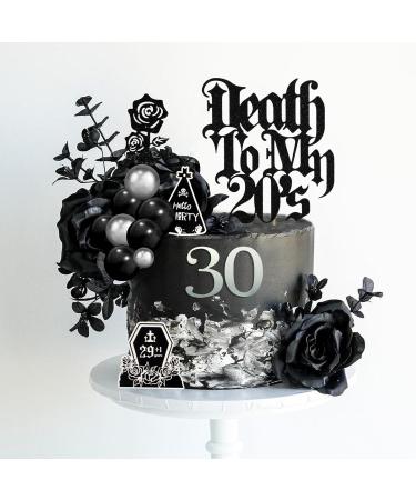 DRWATE 33 PCS Death to My 20s Cake Topper RIP 20s Cake Decorations for Funeral Happy Youth 30th Birthday Gothic Theme Party Supplies (01) - Buy Online on GoSupps.com