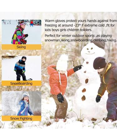 Yobenki Waterproof Ski Gloves - Kids Black Medium (5-6 years old) | Cold Weather Snowboarding & Skiing Gloves for Men, Women, & Kids - Buy Online on GoSupps.com