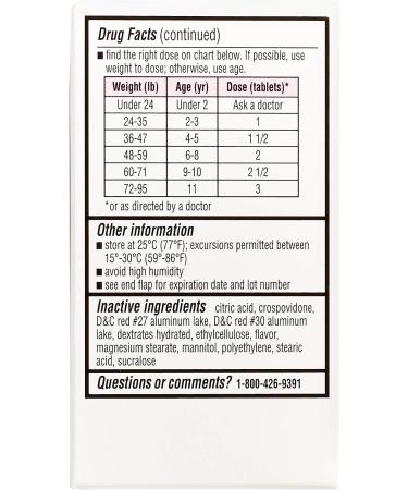 Rite Aid Children's Pain Relief Acetaminophen 160mg - 24 ct | Bubble Gum Flavor Kids Pain Reliever | Ages 2-11 | Chewable Tablets - Buy Online on GoSupps.com