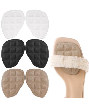 3 Pairs High Heels Ball of Foot Cushions Metatarsal Pads Women Anti Slip Shoe Insert Pads Self Adhesive Inside Shoes Grip Liners for Stop Feet from Sliding Forward Relax Loose Shoe Makeup Brush