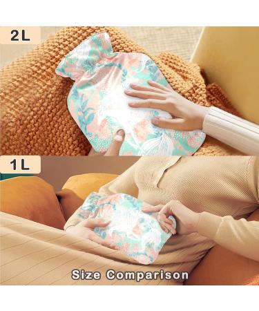 Naanle Hot Water Bottle - Magical Mermaid Unicorn Design | 1L Heat Bottle for Back Pain Relief & Neck Therapy | Hand & Foot Warmer - Ideal for Hot & Cold Relief - Buy Online on GoSupps.com