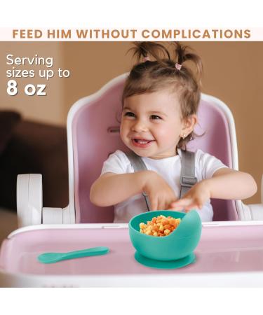 Xabono Baby Plates with Suction | BPA-Free, Easy-to-Wash Bowls & Silicone Spoon | Mint | SBBUK2022 - Buy Online on GoSupps.com