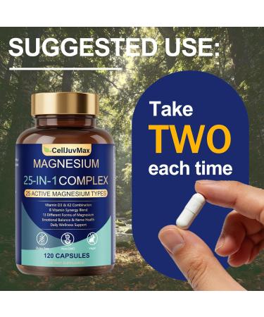 25-in-1 Magnesium Complex | Multi-Form Absorbable Blend for Daily Nutritional Support 120 Vegan Caps (1) 120 Count (Pack of 1) - Buy Online on GoSupps.com