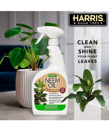 Harris Neem Oil Spray for Plants - Cold Pressed 20oz (Ready to Use) - Natural Pest Control Solution - Buy Online on GoSupps.com
