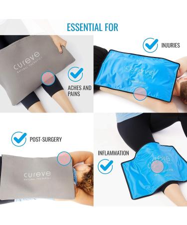 Extra Large Hot & Cold Therapy Gel Pack (21 x 13) by Cureve - Reusable Ice Pack for Injuries on Back, Legs, Shoulders & Arms - Buy Online on GoSupps.com