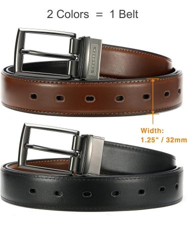 Reversible Women's Leather Belt CR 1.25 - Black/Brown Gun-Burnt Umber 39-41 (16-18 Pants) - Trim to Fit - Buy Online on GoSupps.com