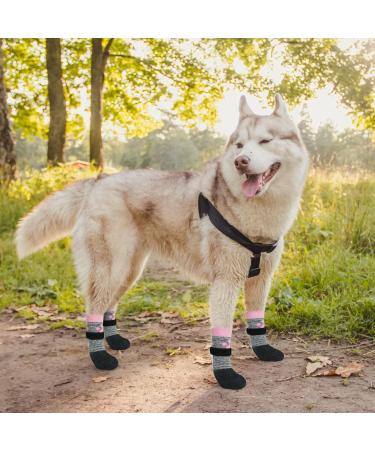 Cooltail Non-Slip Waterproof Dog Socks - Outdoor Shoes for Small Dogs with Pfot Protection & Belt Traction Control - Ideal for Hardwood Floors - Pink - Buy Online on GoSupps.com