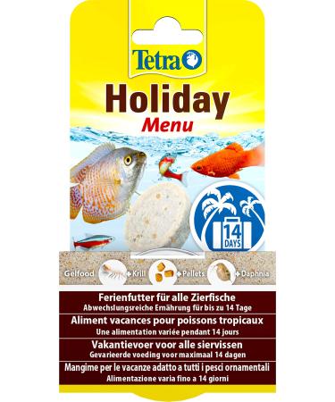 Tetra Holiday Menu - holiday food for decorative fish gel feed block with krill pellets and Daphnia varied diet for up to 14 days 30g