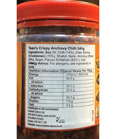 TEAN'S GOURMET Sambal Ranggup Ikan Bilis Halus Crispy Anchovy Chilli 240 g - Buy Online on GoSupps.com