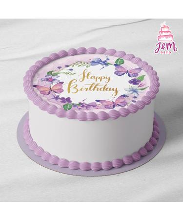 J & M Deco Edible Cake Toppers - Happy Birthday Motif - Fondant Cake Decoration - 20 cm Dining Paper - Perfect for Birthday Parties - Buy Online on GoSupps.com