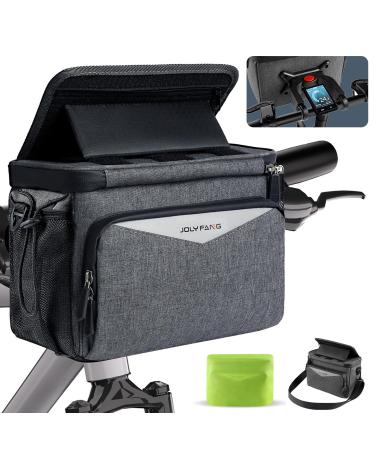 Joly Fang handlebar pocket bike with handlebar adapter 5.2l waterproof bicycle pocket handlebar with cell phone holder touchscreen removable shoulder strap - suitable for bicycle electric bicycles 5.2l - with handlebar adapter - Buy Online on GoSupps.com